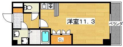 シャンポールかささぎ(ワンルーム/3階)の間取り写真