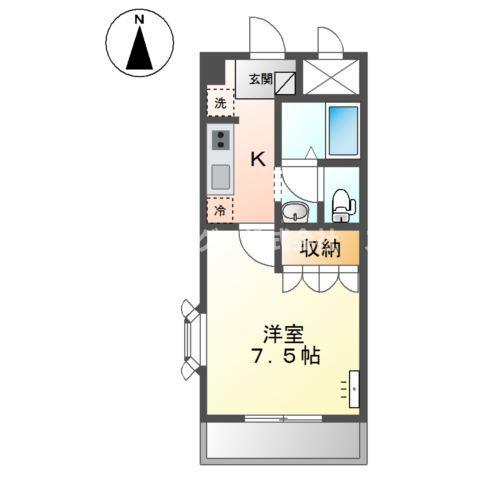 サンハイム(1K/1階)の間取り写真
