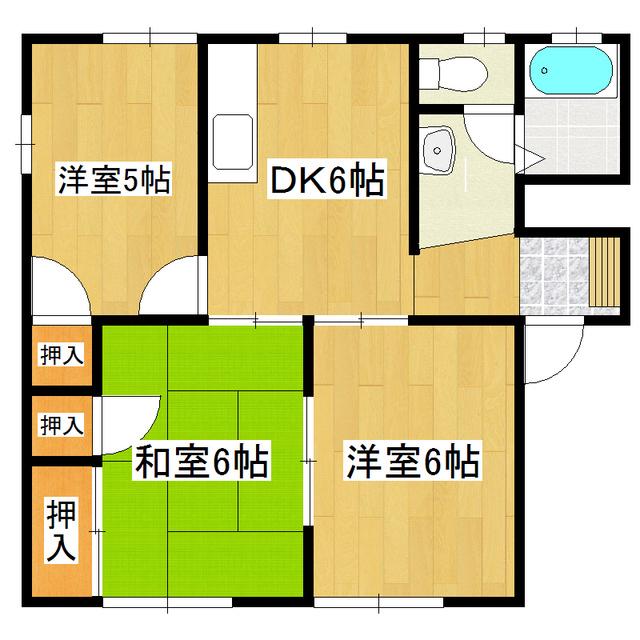 ブリーズヒル(3DK/2階)の間取り写真