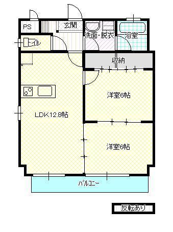 パルティール三日町(2LDK/3階)の間取り写真