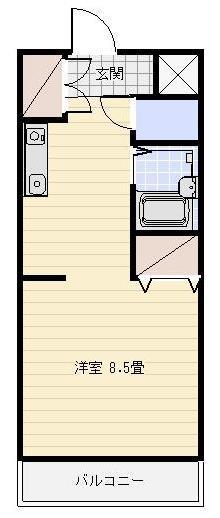 アバンダント鹿谷(ワンルーム/3階)の間取り写真