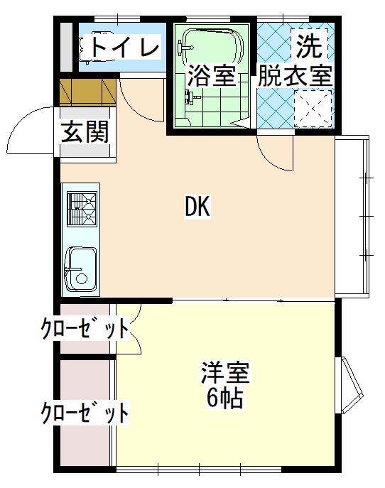 伊賀ハイツ2号棟(1DK/1階)の間取り写真