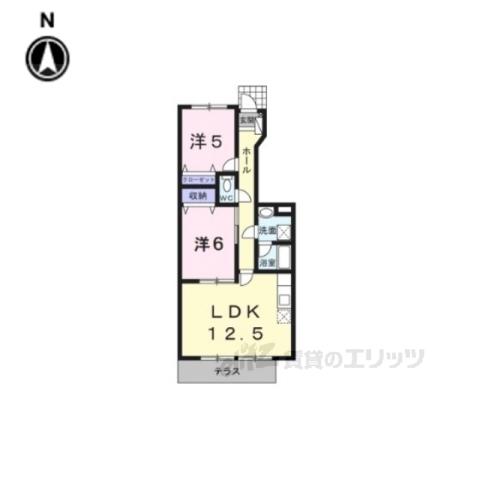 シャン・ド・フルールⅠ番館(2LDK/1階)の間取り写真