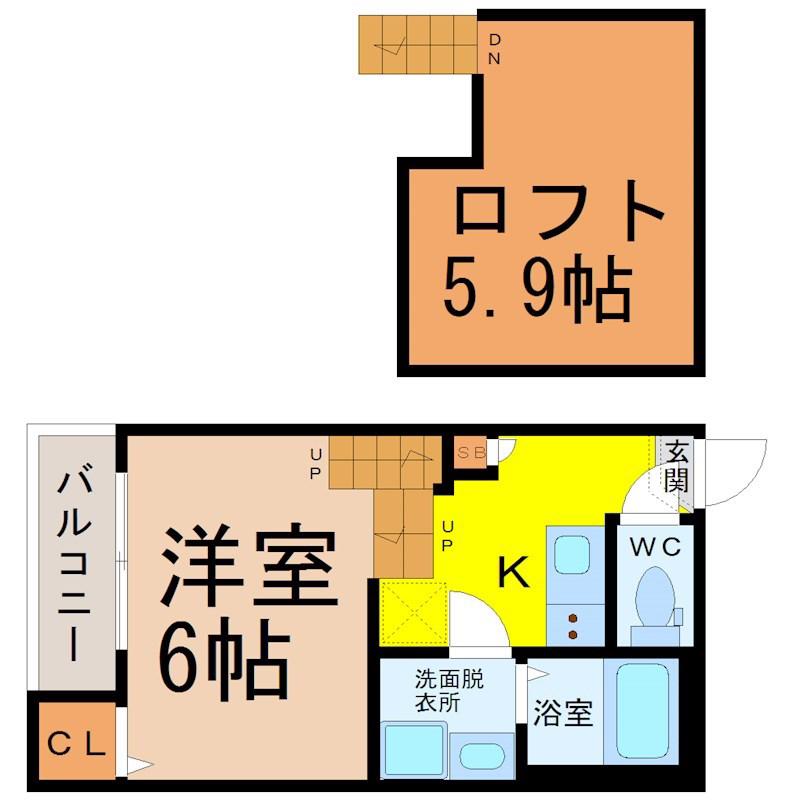 HOUSE OF EIGHT(1SK/2階)の間取り写真