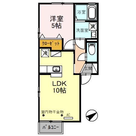EMINENCE・MK(1LDK/2階)の間取り写真