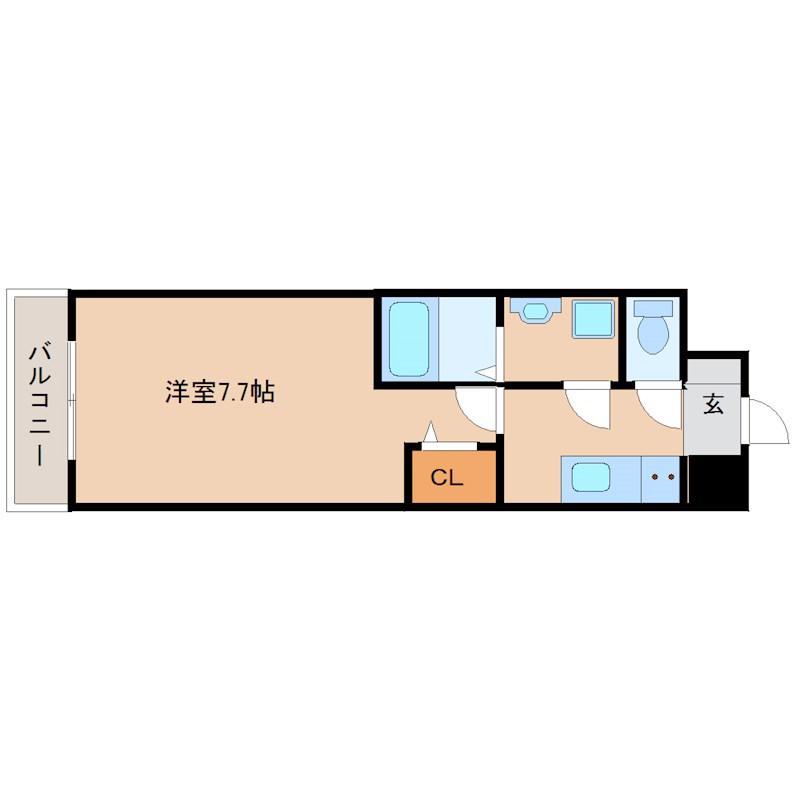 シエテ立花駅前(1K/4階)の間取り写真