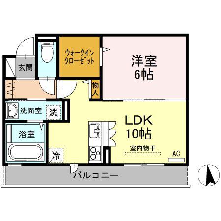 セレブウィットB(1LDK/3階)の間取り写真
