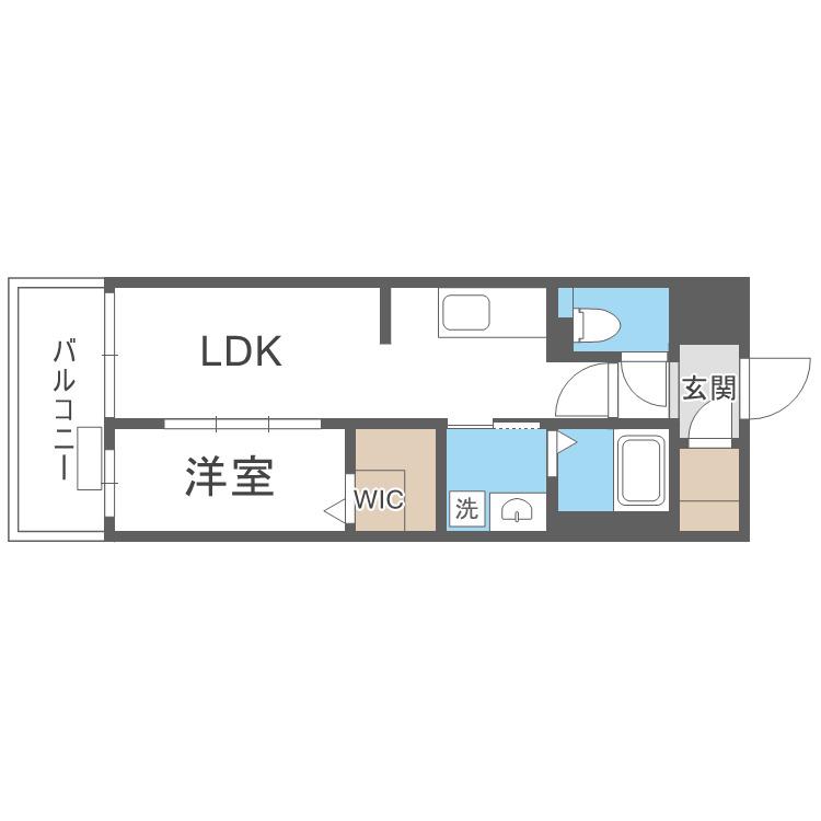ALIVIS九条(1LDK/12階)の間取り写真