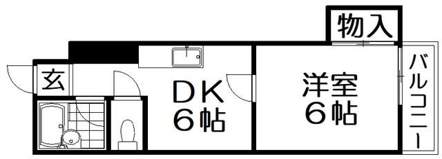 井上マンション(1DK/5階)の間取り写真
