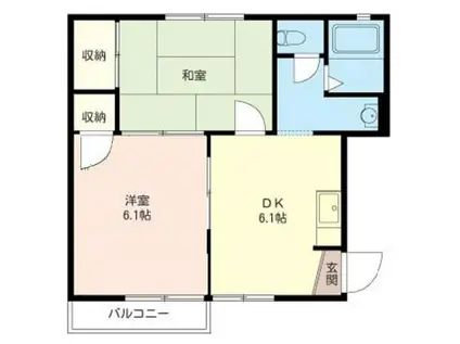 ハイムタナカ 積水ハウス(2DK/2階)の間取り写真