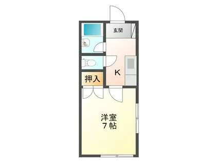 カレッジハイツ(1K/2階)の間取り写真