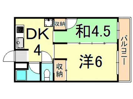 武庫之荘マンション(2DK/3階)の間取り写真