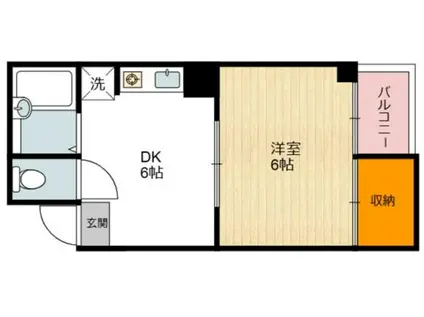 ウイングバンハイム(1DK/3階)の間取り写真