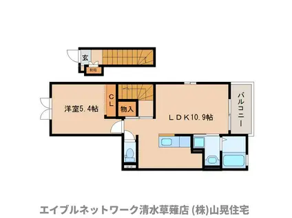 セレーノ・カーサ(1LDK/2階)の間取り写真