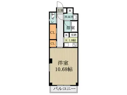 ドゥーエ武蔵小金井(1K/4階)の間取り写真
