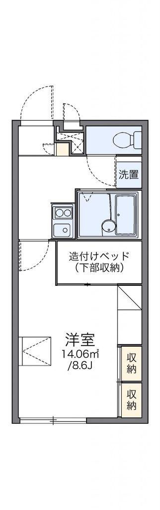 レオパレスグリーン(1K/1階)の間取り写真