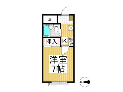 コーポAQA(1K/4階)の間取り写真