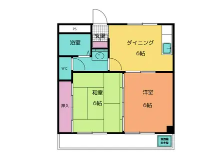 コーポクマダ(2DK/2階)の間取り写真