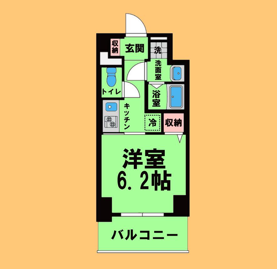 S-RESIDENCE上飯田ウエスト(1K/11階)の間取り写真