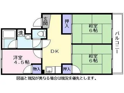 メゾンド後三条(3DK/2階)の間取り写真