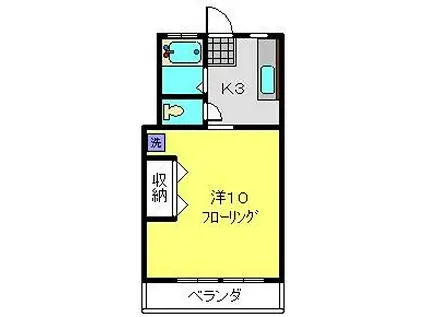 東蒔田ハイツ(1K/2階)の間取り写真