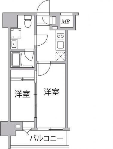 SYFORME SUMIYOSHI(1LDK/2階)の間取り写真