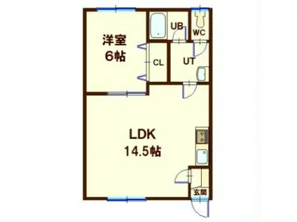 ラ・メゾン・ボワII(1LDK/1階)の間取り写真