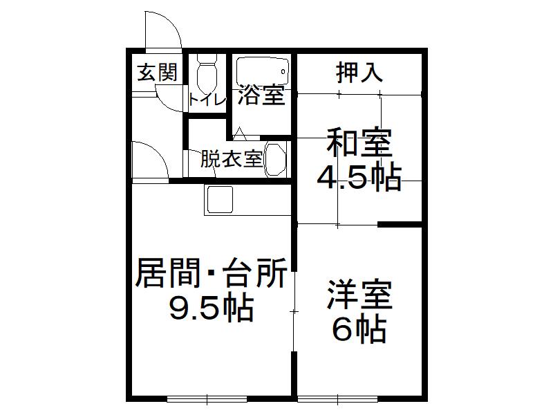 ラフィーネA(2DK/1階)の間取り写真