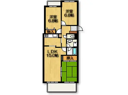 ノヴァ上社(3LDK/1階)の間取り写真