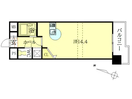 朝日プラザ小倉足立(ワンルーム/5階)の間取り写真