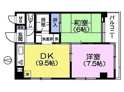 フォレスト・ヒルズ谷中(2DK/2階)の間取り写真