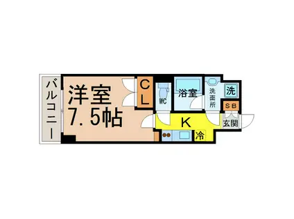 アマーレ葵(1K/5階)の間取り写真