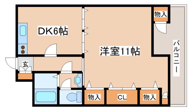 ロイヤルコーポ吉田(1DK/4階)の間取り写真