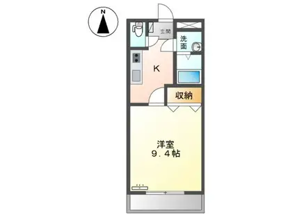 サンコート窪津(1K/1階)の間取り写真