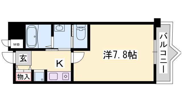サニーガーデン(1K/4階)の間取り写真