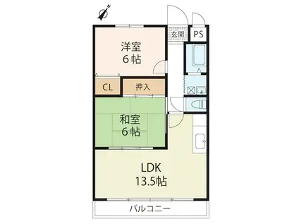 クレベール(2LDK/3階)の間取り写真