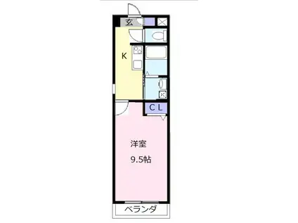 セントラルコート(1K/3階)の間取り写真