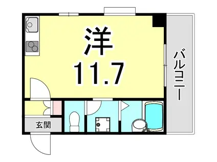 キングコーポラスII(ワンルーム/2階)の間取り写真