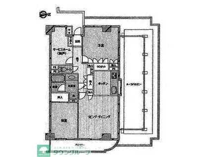 グランドヒルズ福徳壱番館(2SLDK/8階)の間取り写真