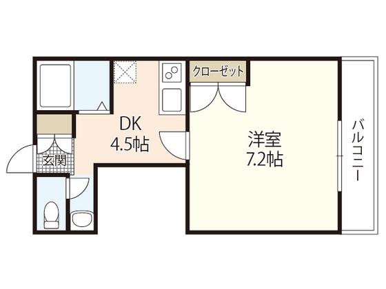 緑樹園コーポ(1K/1階)の間取り写真
