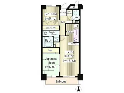 アミ浜田山(2LDK/3階)の間取り写真