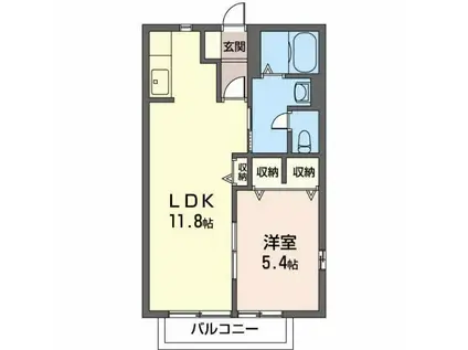 アヴィエス(1LDK/2階)の間取り写真