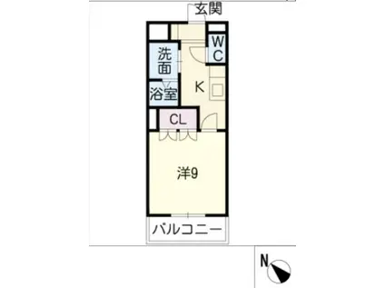 PURPLE ROSE(1K/1階)の間取り写真