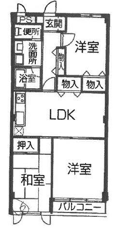 ヘリオス天神町レジデンス(3LDK/4階)の間取り写真