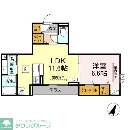 エスペリア相模が丘5丁目(1LDK/1階)の間取り写真