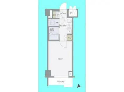 ルーブル大森八番館(1K/2階)の間取り写真