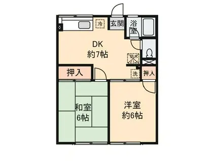 シティハイム アークI(2DK/2階)の間取り写真