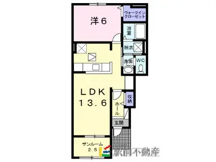 グランデ バイI(1LDK/1階)の間取り写真