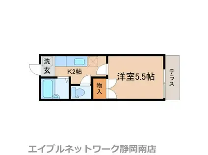 ハイツK1(1K/1階)の間取り写真