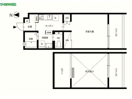 クレル西川原 N棟(1K/1階)の間取り写真